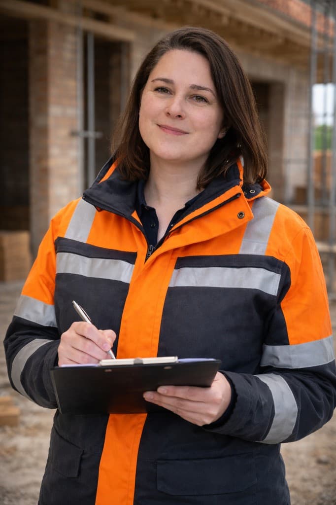 Laure Olivie, fondatrice de BeWork, sur chantier